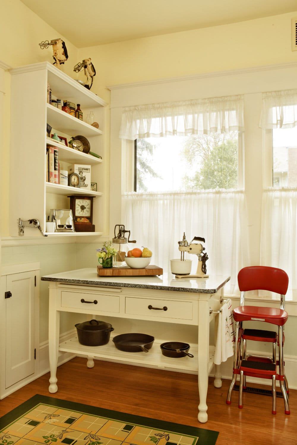 Young Kitchen table and cabinets